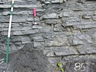 These are interpreted as storm dominated carbonates with wave and current scour at their base, containing gravels of bioclastic debris in a micritic to shaley matrix at the base of the Mississippian Little Lime of the Upper Newman, Note 85 Paint Mark of the measured section published by the Geological Survey of Kentucky's 1998 for the Field Trip they conducted at Pound Gap